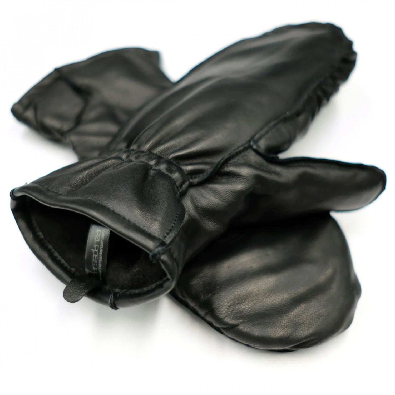 Leather Black Outdoor Mittens Gloves