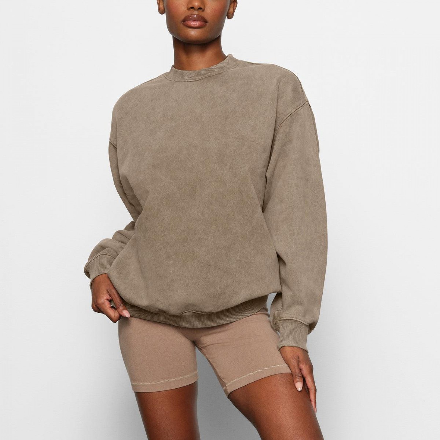 UNISEX BOYFRIEND FLEECE  CREW NECK PULLOVER