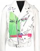 graphic-print leather jacket