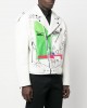 graphic-print leather jacket