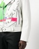 graphic-print leather jacket