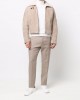 contrast-collar leather jacket