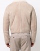 contrast-collar leather jacket