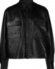 button-up leather jacket