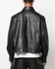 button-up leather jacket