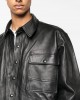 button-up leather jacket