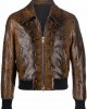 snakeskin effect zip-up jacket