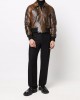 snakeskin effect zip-up jacket