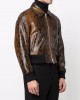 snakeskin effect zip-up jacket