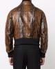 snakeskin effect zip-up jacket