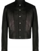 front press-stud fastening leather jacke