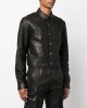 front press-stud fastening leather jacke