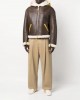 zip-fastening shearling-trim jacket