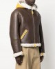 zip-fastening shearling-trim jacket