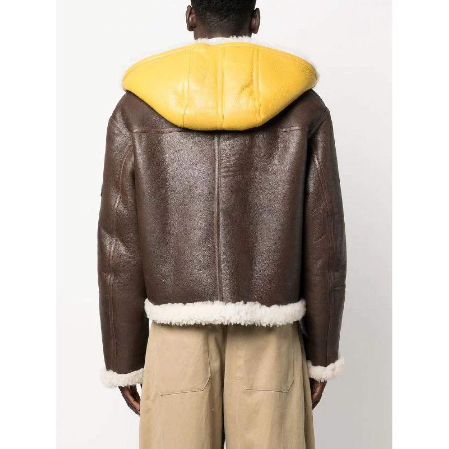 zip-fastening shearling-trim jacket