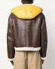 zip-fastening shearling-trim jacket