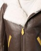zip-fastening shearling-trim jacket