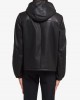 panelled leather bomber jacket