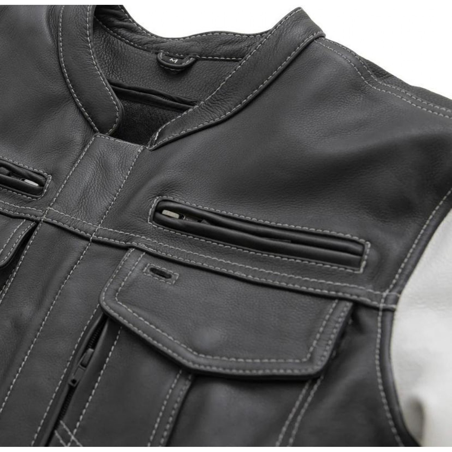Men's Cafe Style Leather Jacket 