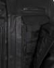 Men's Motorcycle Leather Jacket - Black 