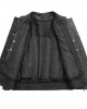 Men's Motorcycle Leather Jacket - Black 