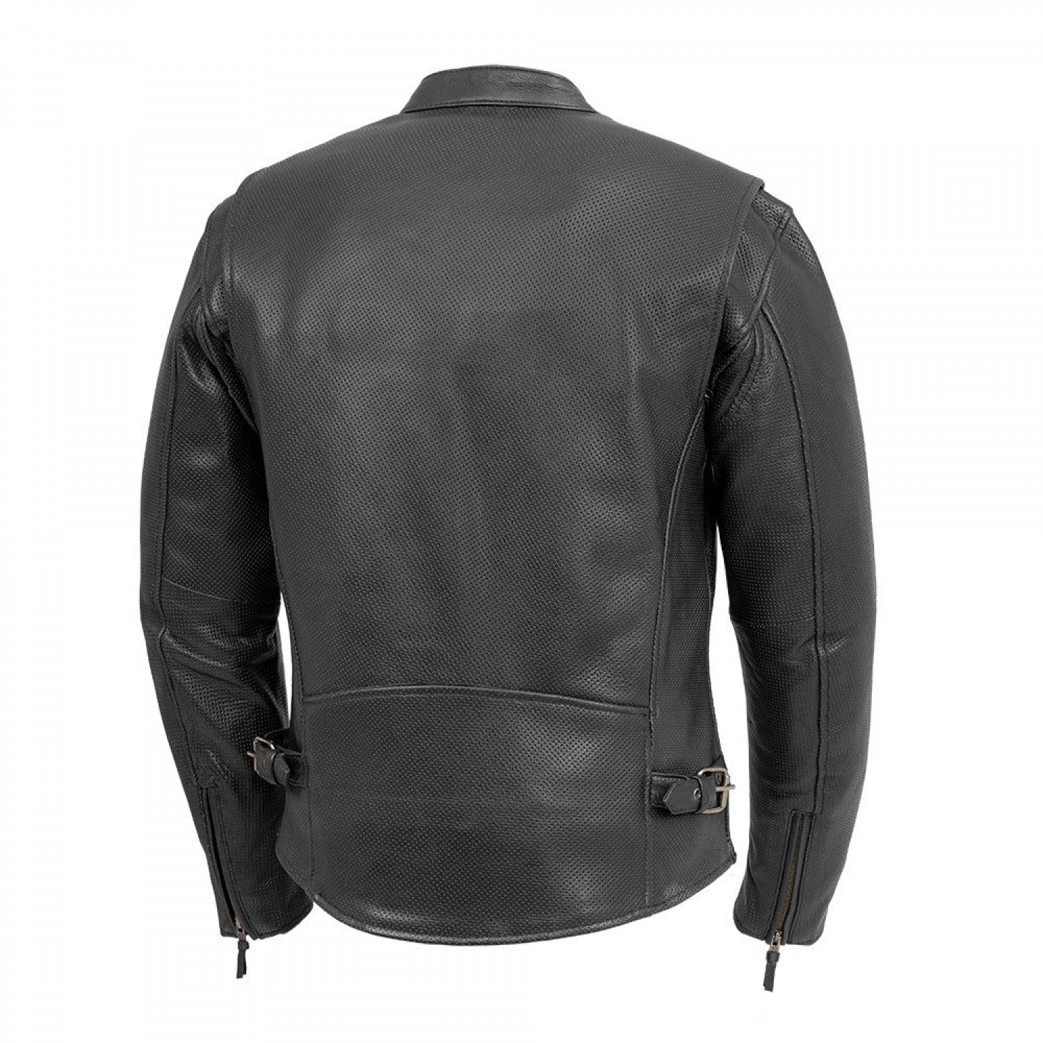  Men's Motorcycle Perforated Leather Jacket 