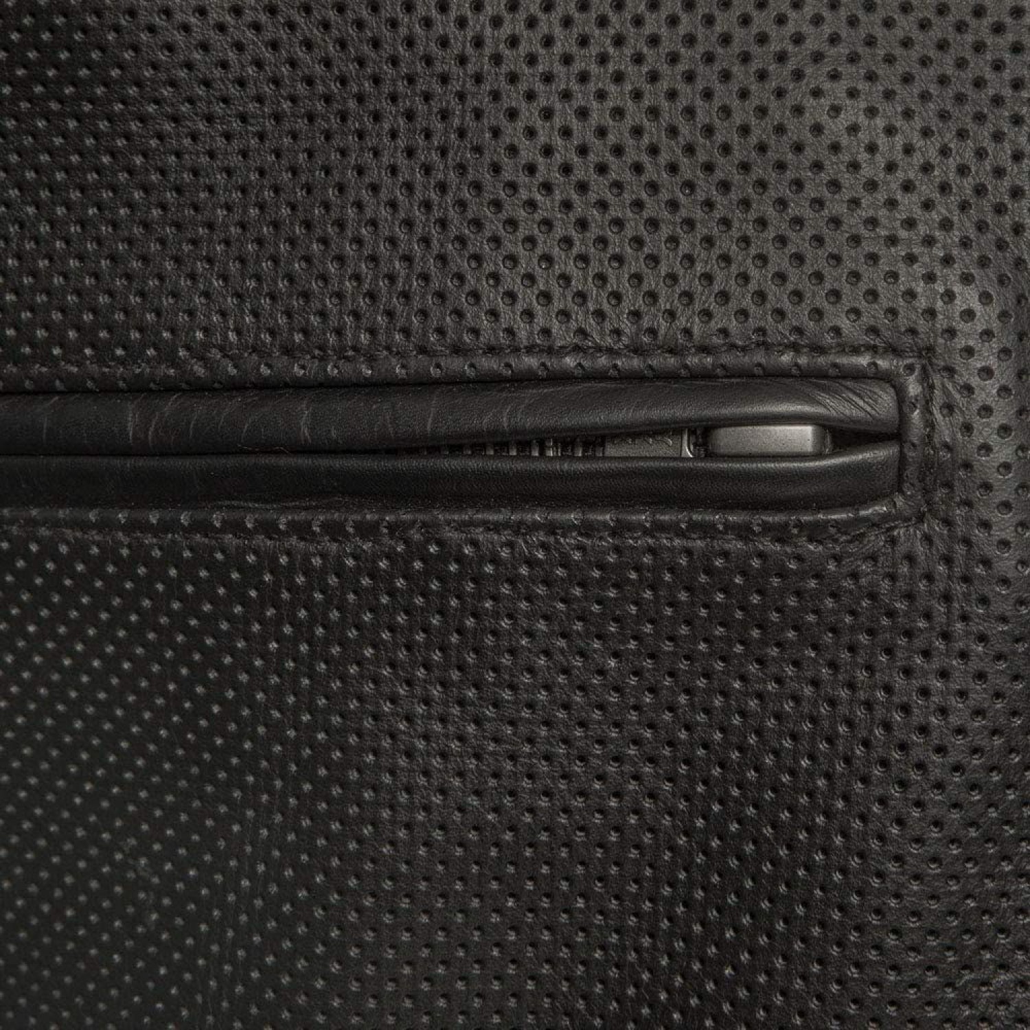  Men's Motorcycle Perforated Leather Jacket 