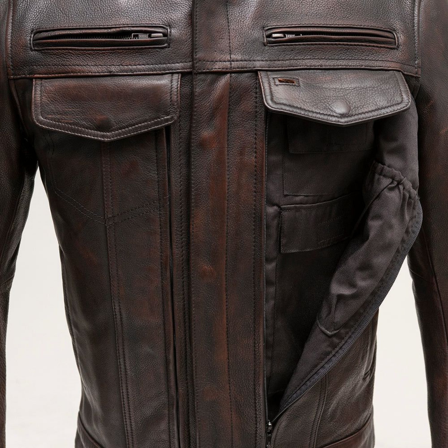Men's Motorcycle Leather Jacket  Copper 