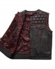 Men's Club Style Leather Vest - Red