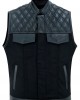 Leather and Denim Combo Biker  Vest