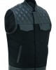 Leather and Denim Combo Biker  Vest