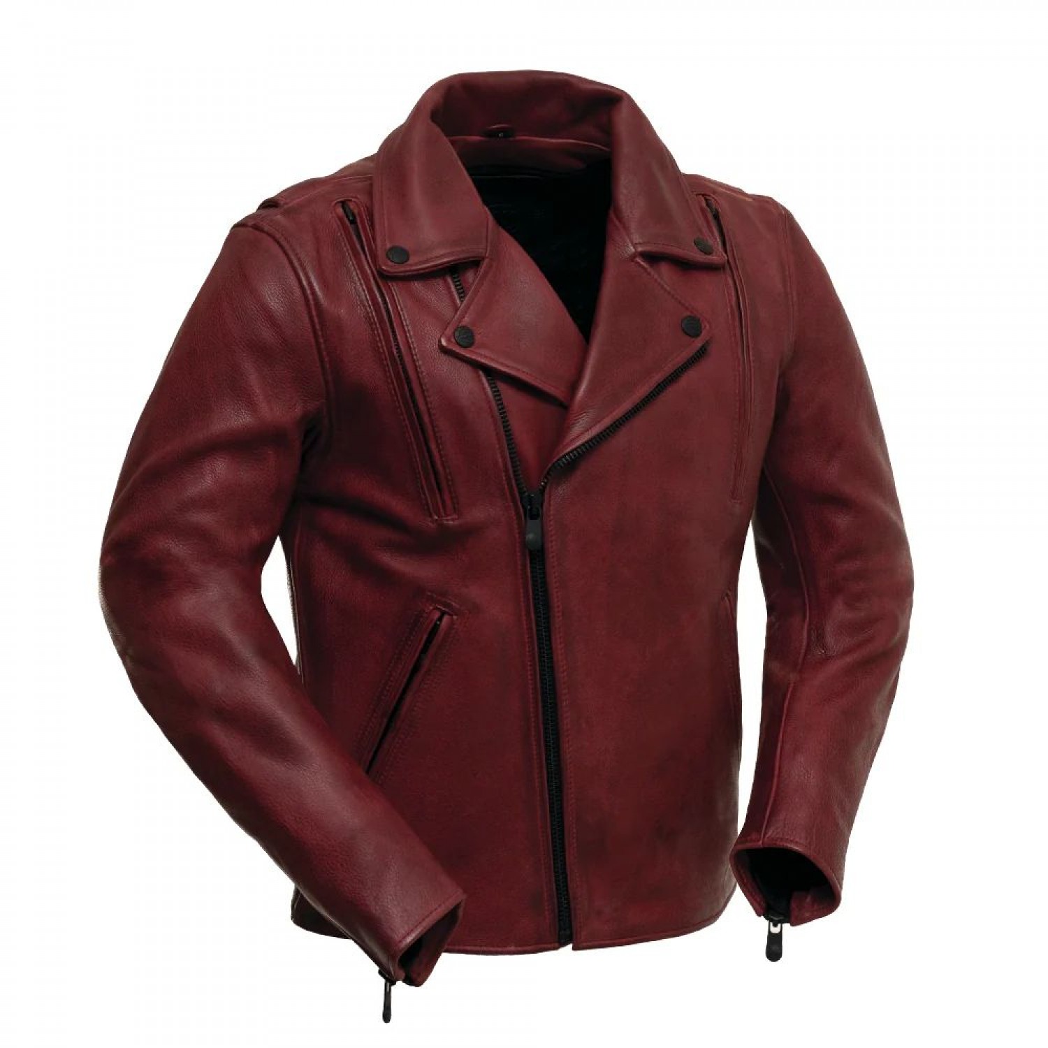 Night Rider - Men's Motorcycle Leather Jacket 