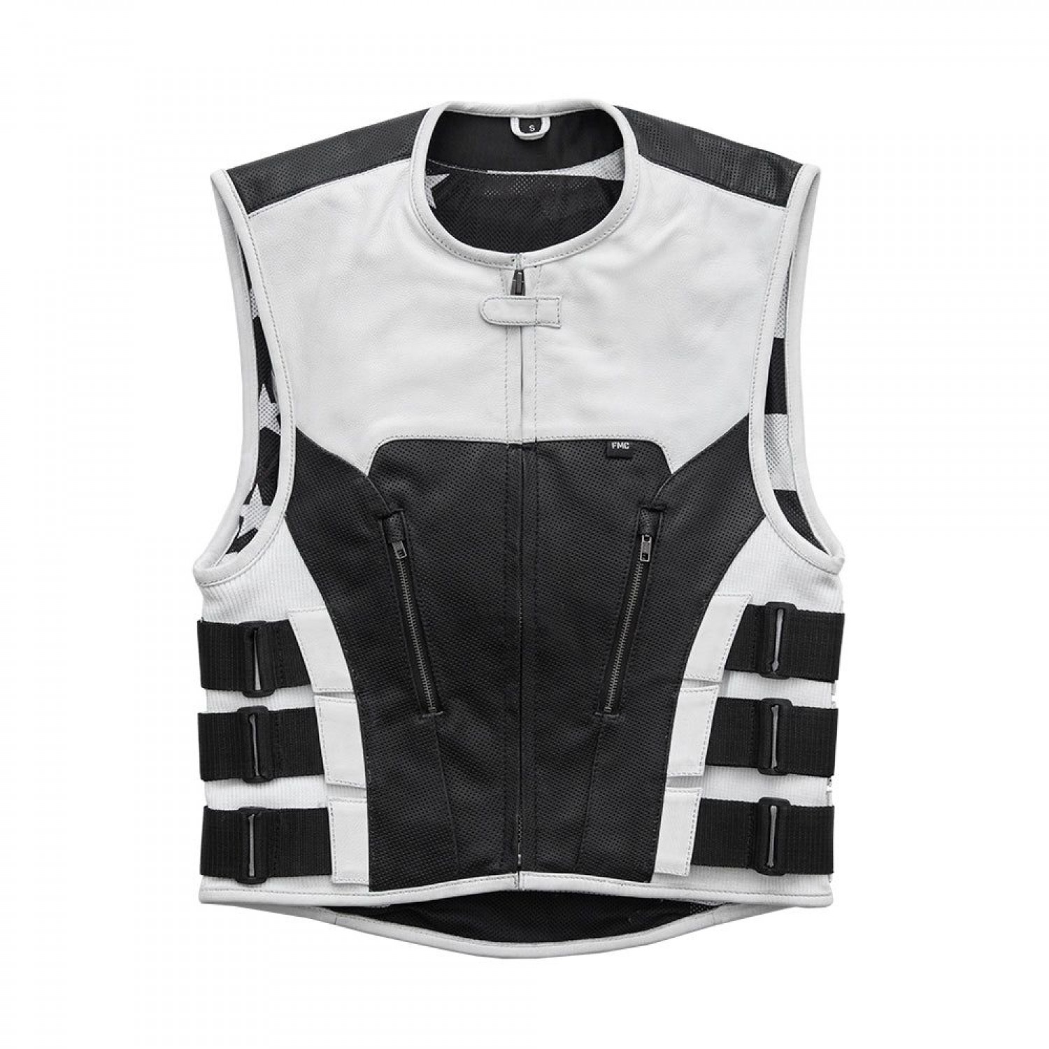 Men's Swat Style Motorcycle Leather Vest 