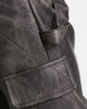 relaxed cargo trousers in washed leather look