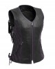 Women's PURPLE STICHED Motorcycle Leather Vest