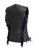 Women's PURPLE STICHED Motorcycle Leather Vest