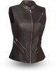 Black Women's Motorcycle Leather Vest