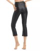 Leather Cropped Flare Leggings