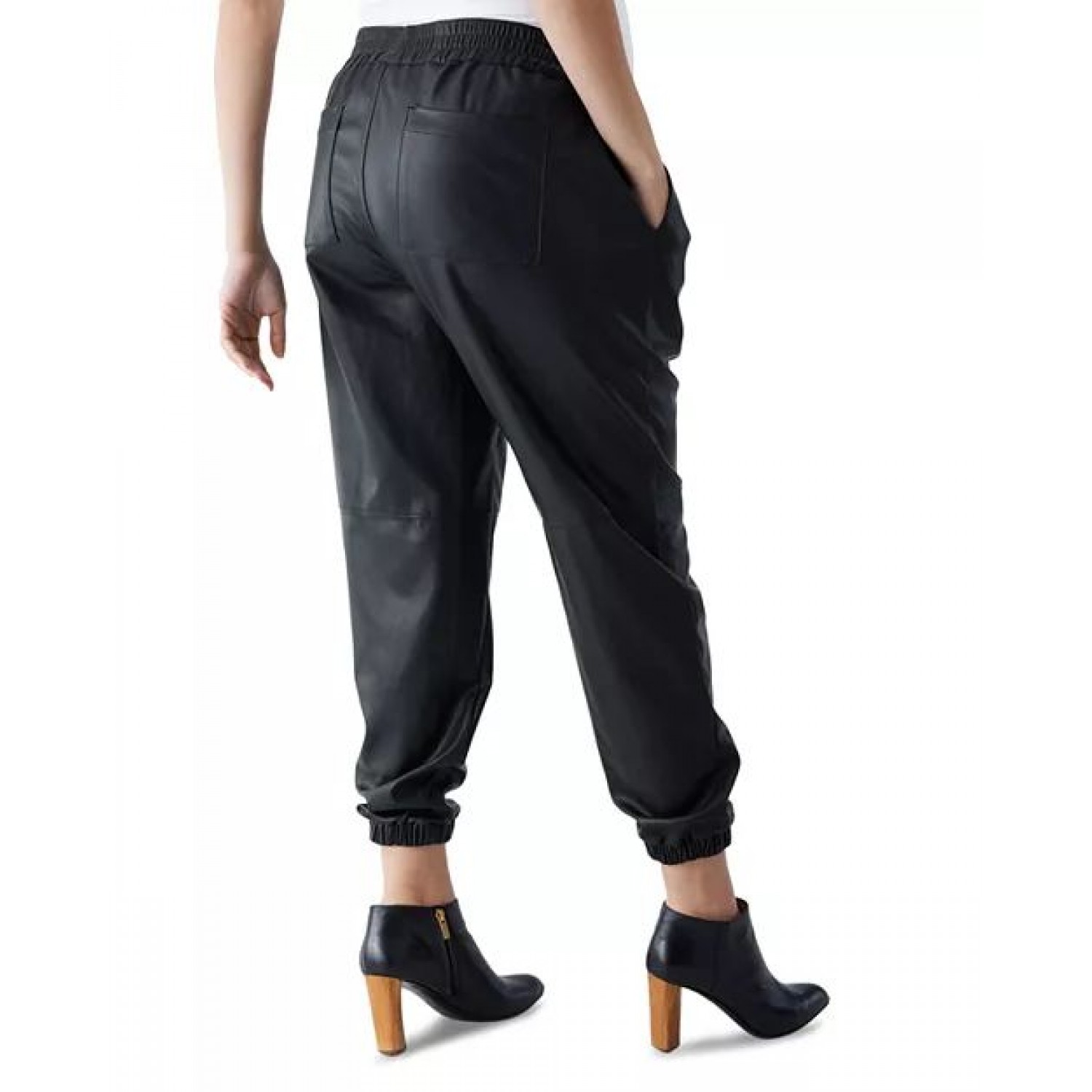 Leather Ankle Jogger Maternity Pants