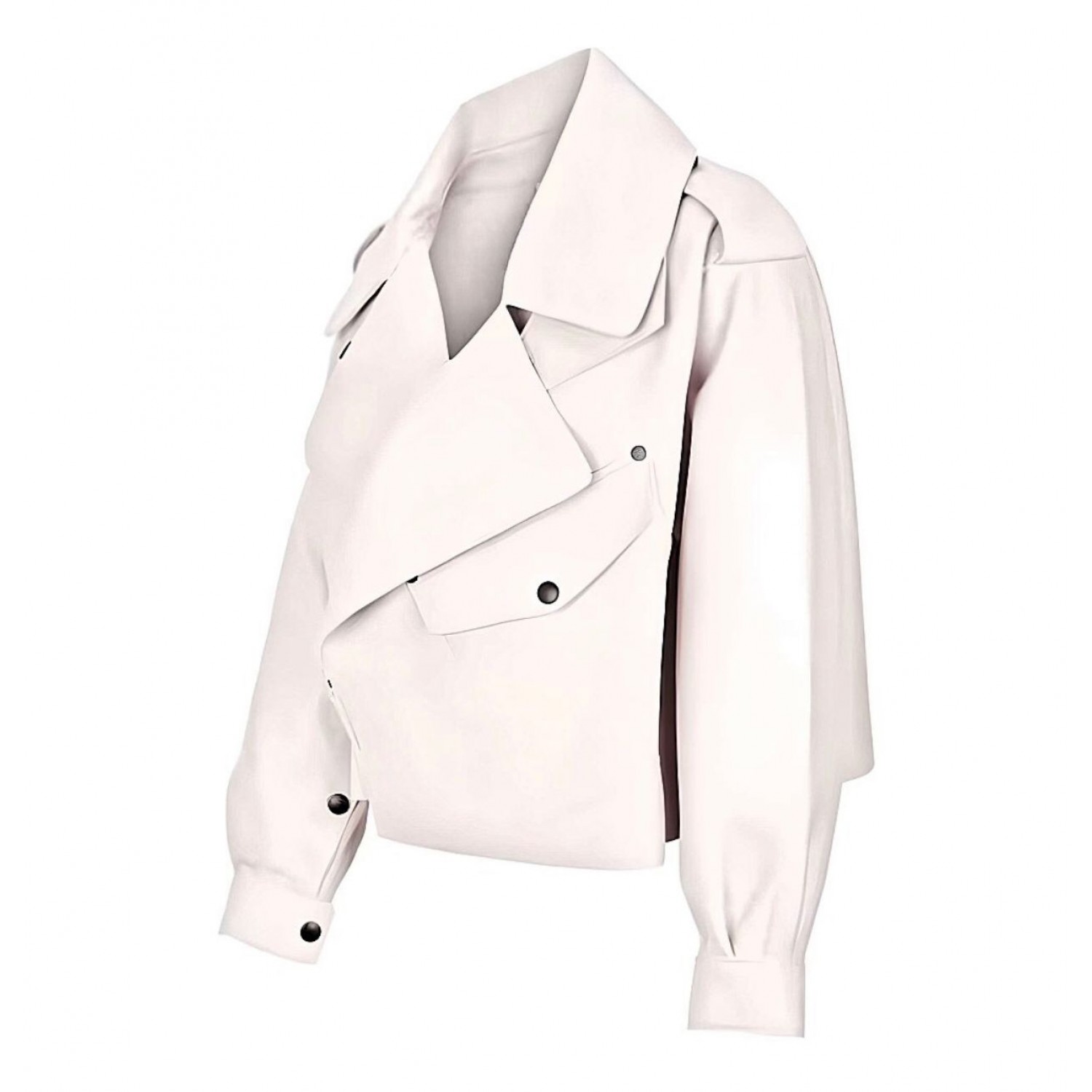 OVERSIZED LEATHER JACKET OFF-WHITE