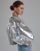 OVERSIZED LEATHER JACKET IN GREY