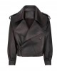 OVERSIZED LEATHER JACKET IN BLACK