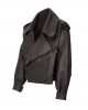 OVERSIZED LEATHER JACKET IN BLACK