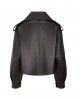 OVERSIZED LEATHER JACKET IN BLACK