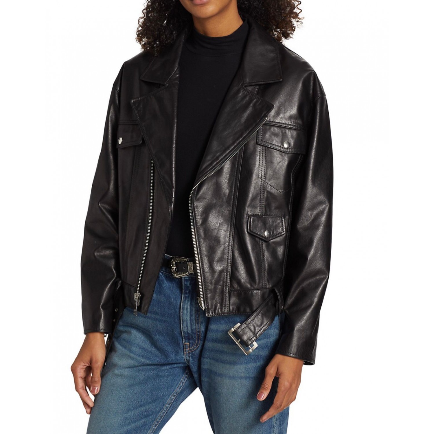 buffalo black  Leather biker  Jacket