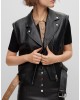 Nappa-Leather Regular-Fit Jacket With Removable Sleeves