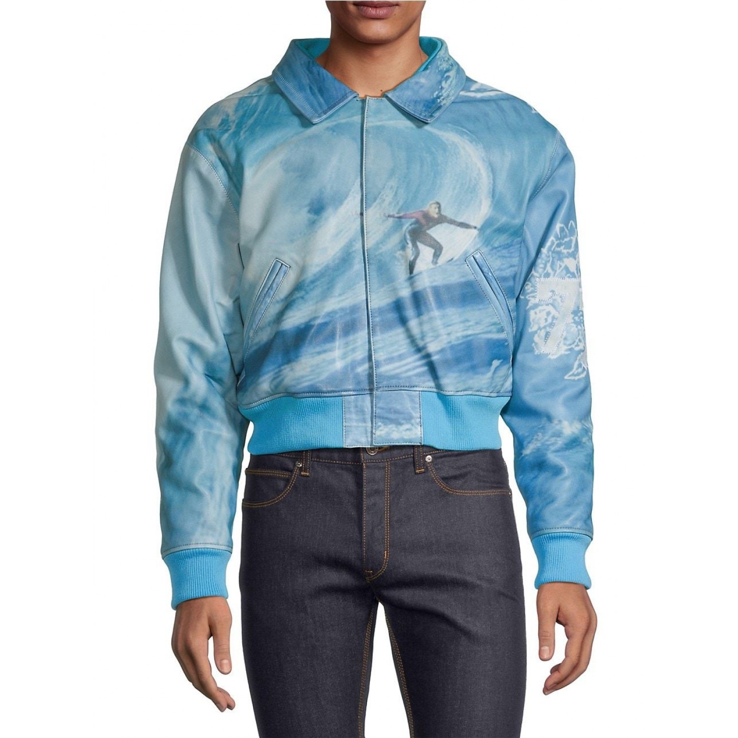 vogue internationals premium Leather Bomber Jacket