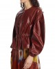 Balloon-Sleeve Leather Jacket