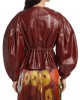 Balloon-Sleeve Leather Jacket