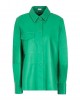 green Solid color shirt in leather